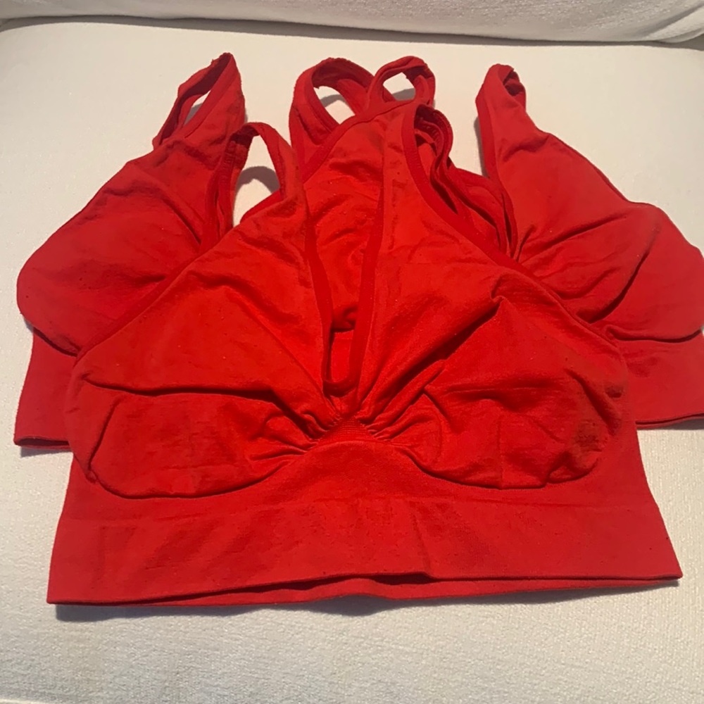 3 Red bralettes - Shear Shapewear